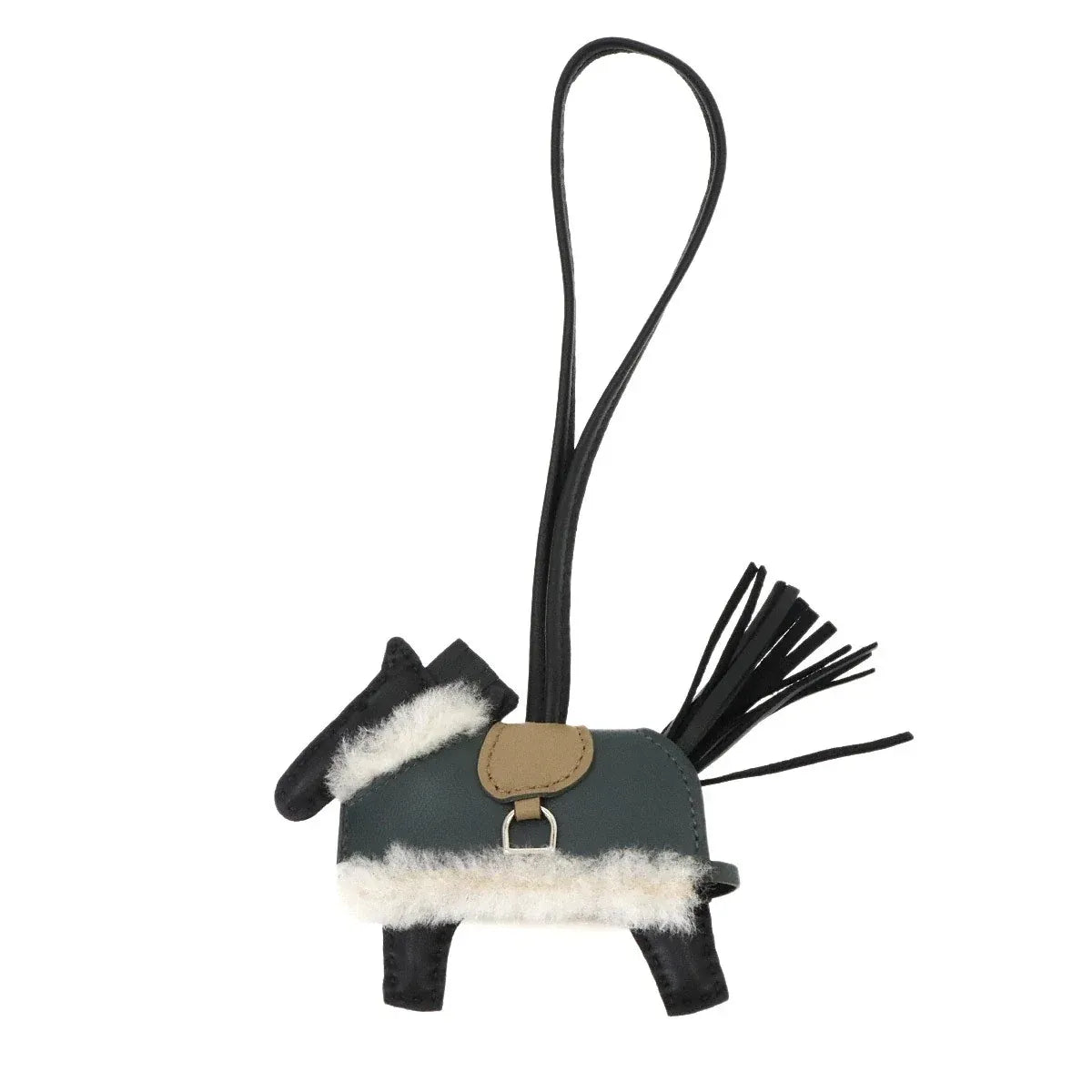 Luxury Promise Japan HERMES Rodeo Robeo Plush PM Bag Charm Black Agneau Milo Beige Marfa 90341733