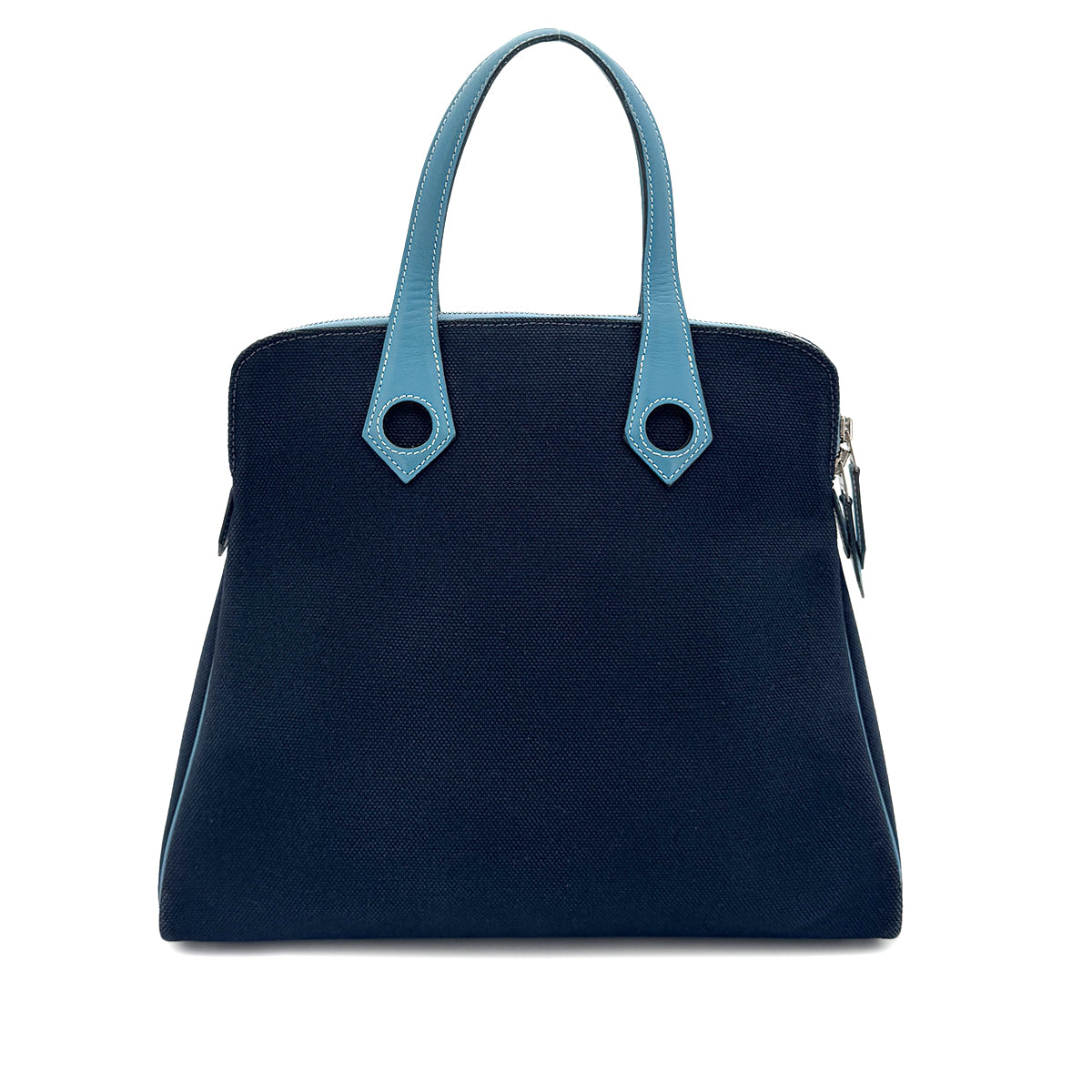 Luxury Promise Japan HERMES SAC HEEBOO PM BLUE MARINE BLUE JEAN TOILE H SWIFT HAND BAG □J 90291375