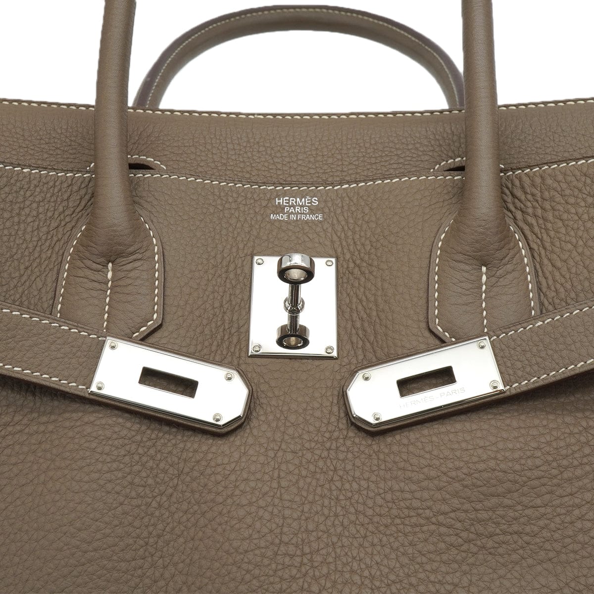Luxury Promise Japan HERMES SHOULDER BIRKIN 42 ETOUPE TAURILLON CLEMENCE HAND SHOULDER BAG 2009 SQUARE M PALLADIUM HARDWARE 90335583
