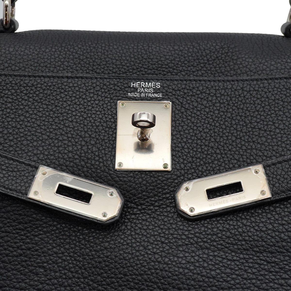 Luxury Promise Japan HERMES SHOULDER KELLY 40 BLACK TAURILLON CLEMENCE HAND BAG 2008 SQUARE L PALLADIUM HARDWARE 90327154