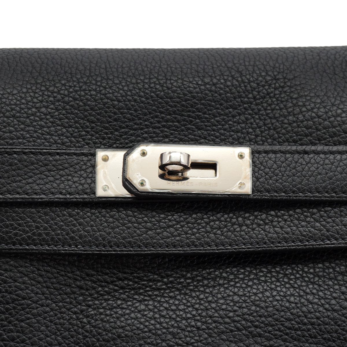Luxury Promise Japan HERMES SHOULDER KELLY 40 BLACK TAURILLON CLEMENCE HAND BAG 2008 SQUARE L PALLADIUM HARDWARE 90327154