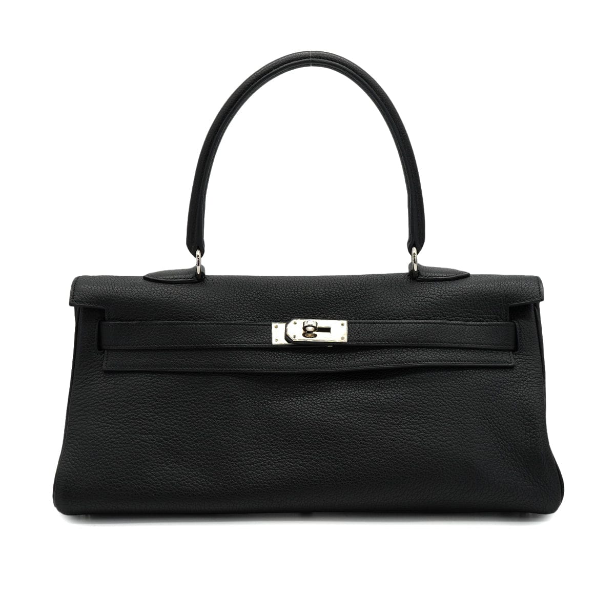 Luxury Promise Japan HERMES SHOULDER KELLY 40 BLACK TAURILLON CLEMENCE HAND BAG 2008 SQUARE L PALLADIUM HARDWARE 90327154