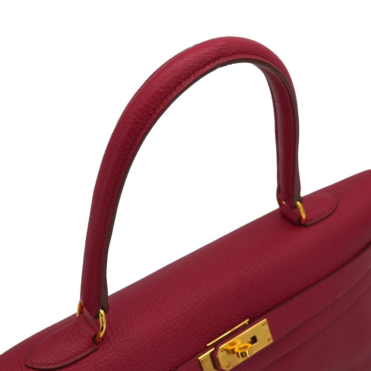 Luxury Promise Japan HERMES SHOULDER KELLY 42 RUBIS TAURILLON CLEMENCE HAND SHOULDER BAG 2011 SQUARE O GOLD HARDWARE 90339881