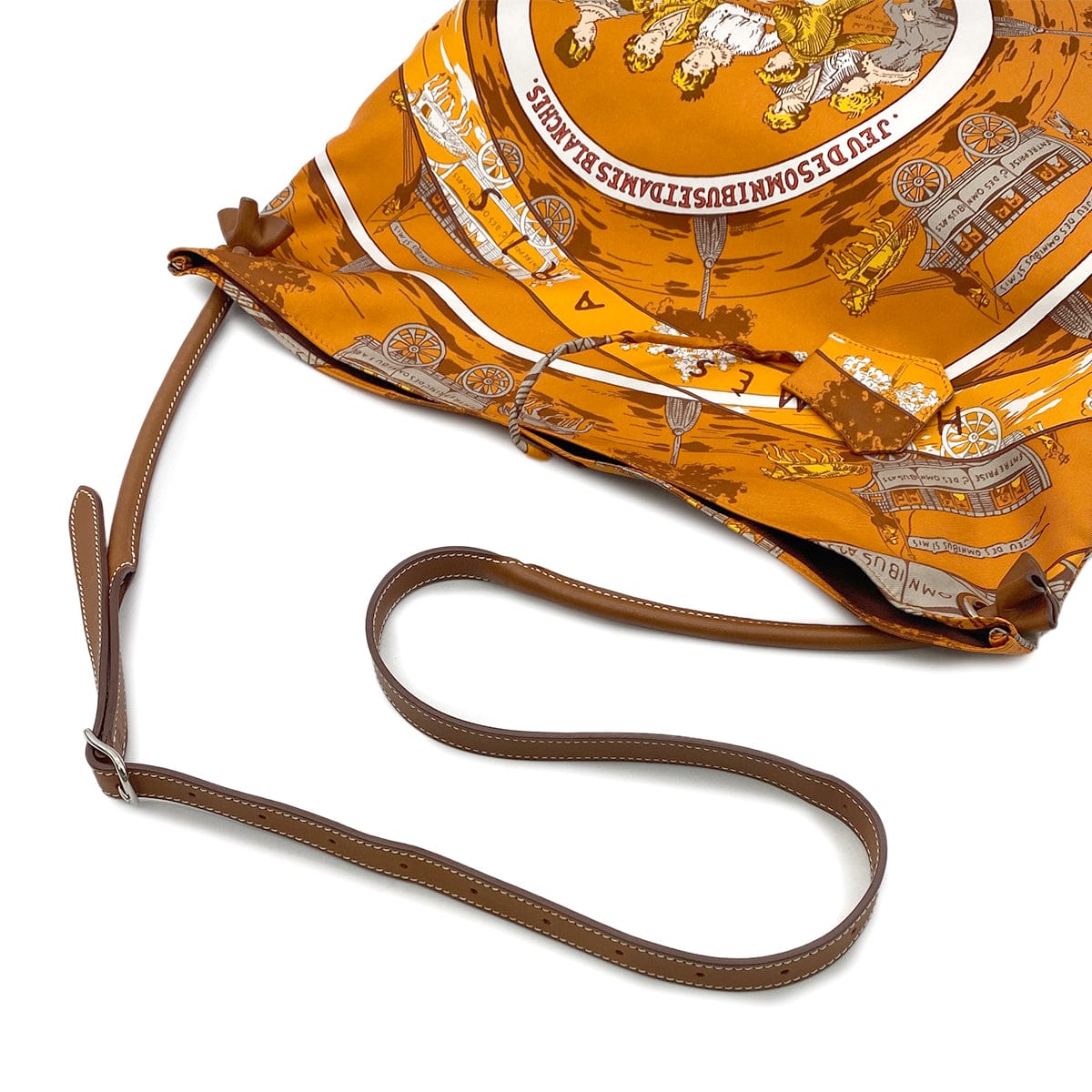 Luxury Promise Japan HERMES SILKY CITY MM JEU DES OMNIBUS ET DAMES BLANCHES SHOULDER BAG □L 90275146