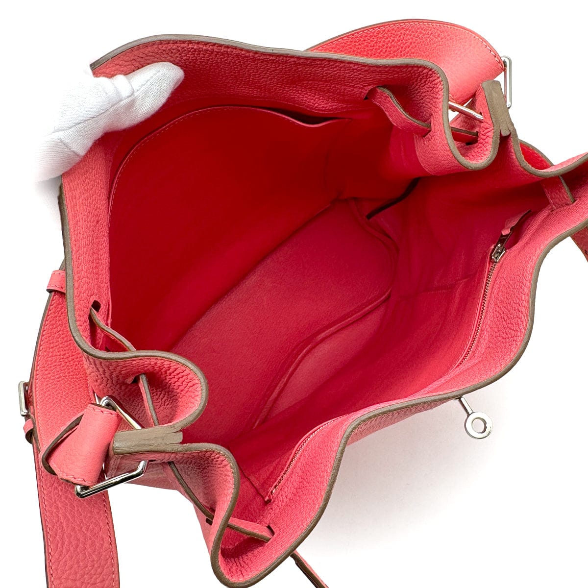 Luxury Promise Japan HERMES SO KELLY 26 ROSE LIPSTICK TAURILLON CLEMENCE SHOULDER BAG 2013 SQUARE Q PALLADIUM HARDWARE 90308972