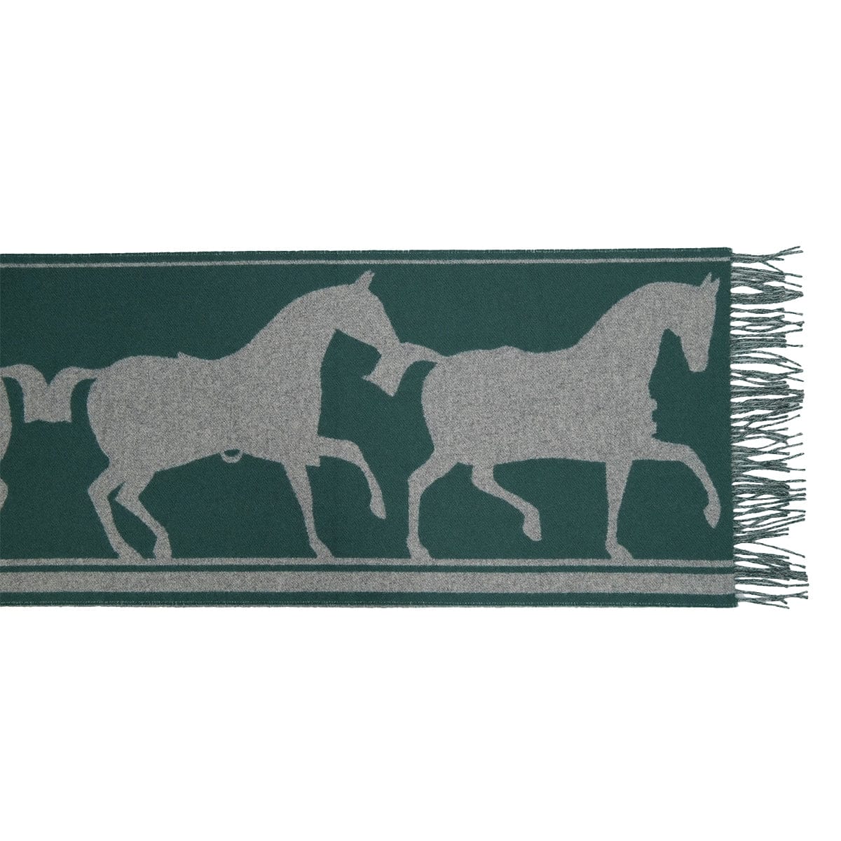 Luxury Promise Japan HERMES TETE A COU WINTER SCARF VERT CYPRES GRIS CHINE CASHMERE ACCESSORY 90319703