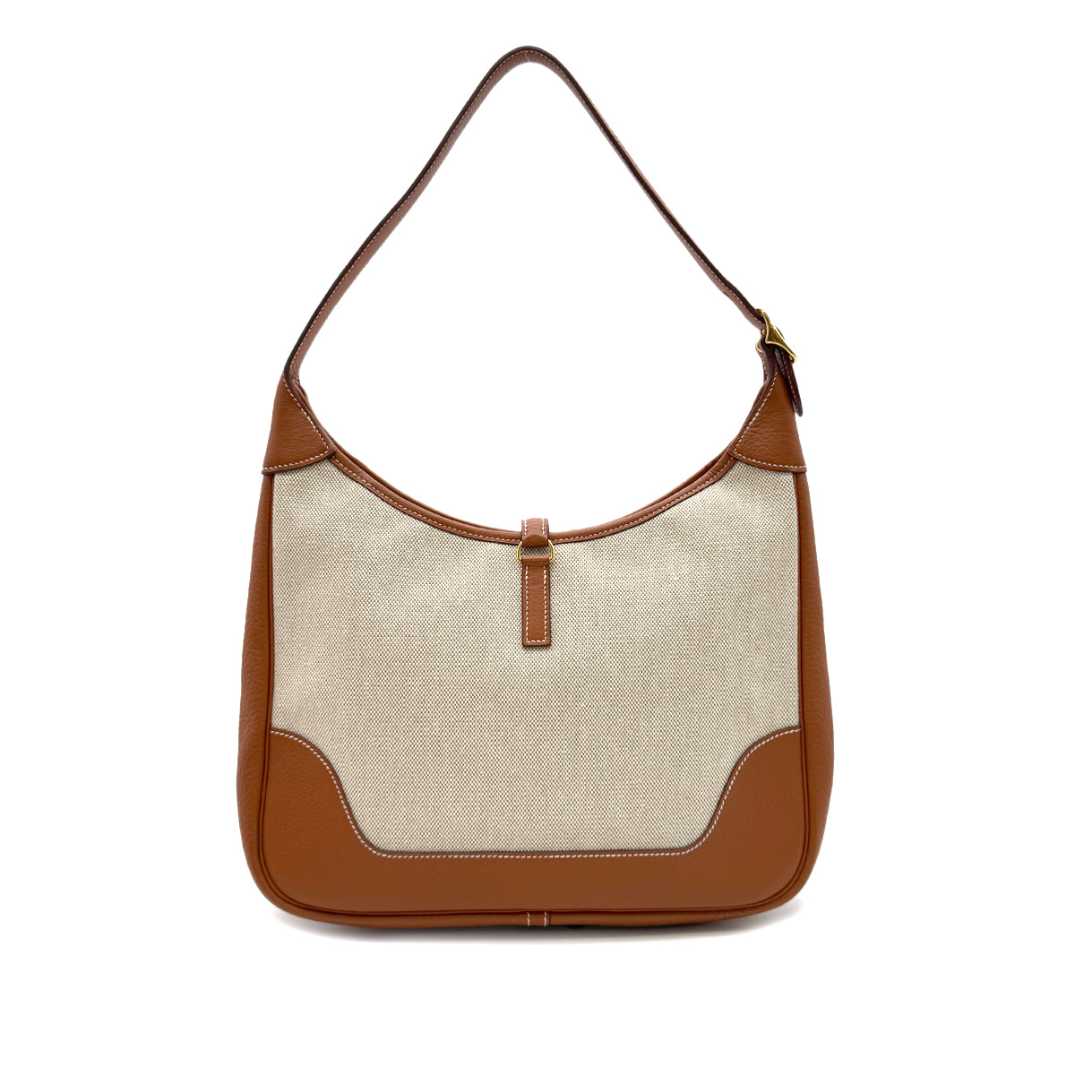 Luxury Promise Japan HERMES TRIM 31 FAUVE TOGO TOILE H SHOULDER BAG □F GHW 90302332