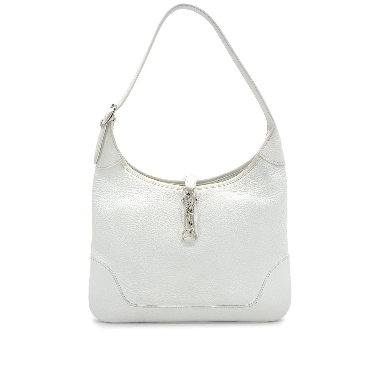 Luxury Promise Japan HERMES TRIM 31 WHITE TAURILLON CLEMENCE SHOULDER BAG 2006 SQUARE J PALLADIUM HARDWARE 90327296