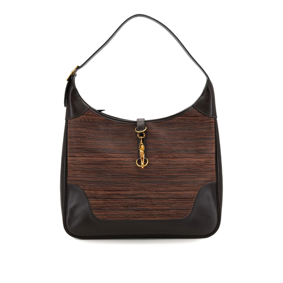 Luxury Promise Japan HERMES TRIM 35 EBENE EVER CALF VIBRATO SHOULDER BAG 2003 SQUARE G GOLD HARDWARE 90323082