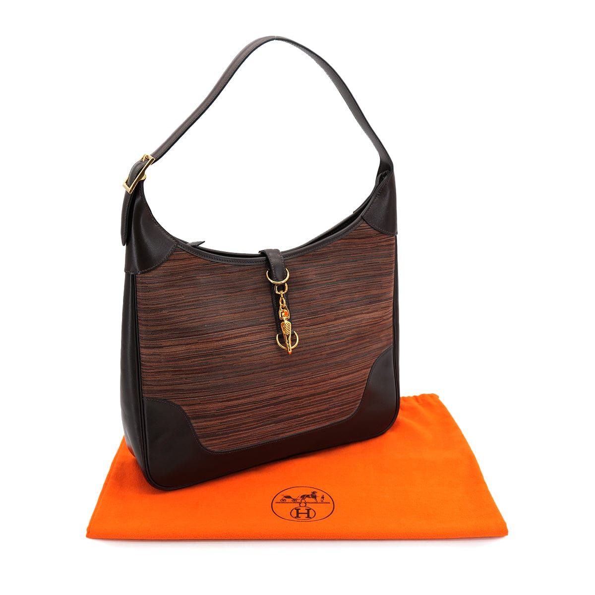 Luxury Promise Japan HERMES TRIM 35 EBENE EVER CALF VIBRATO SHOULDER BAG 2003 SQUARE G GOLD HARDWARE 90323082