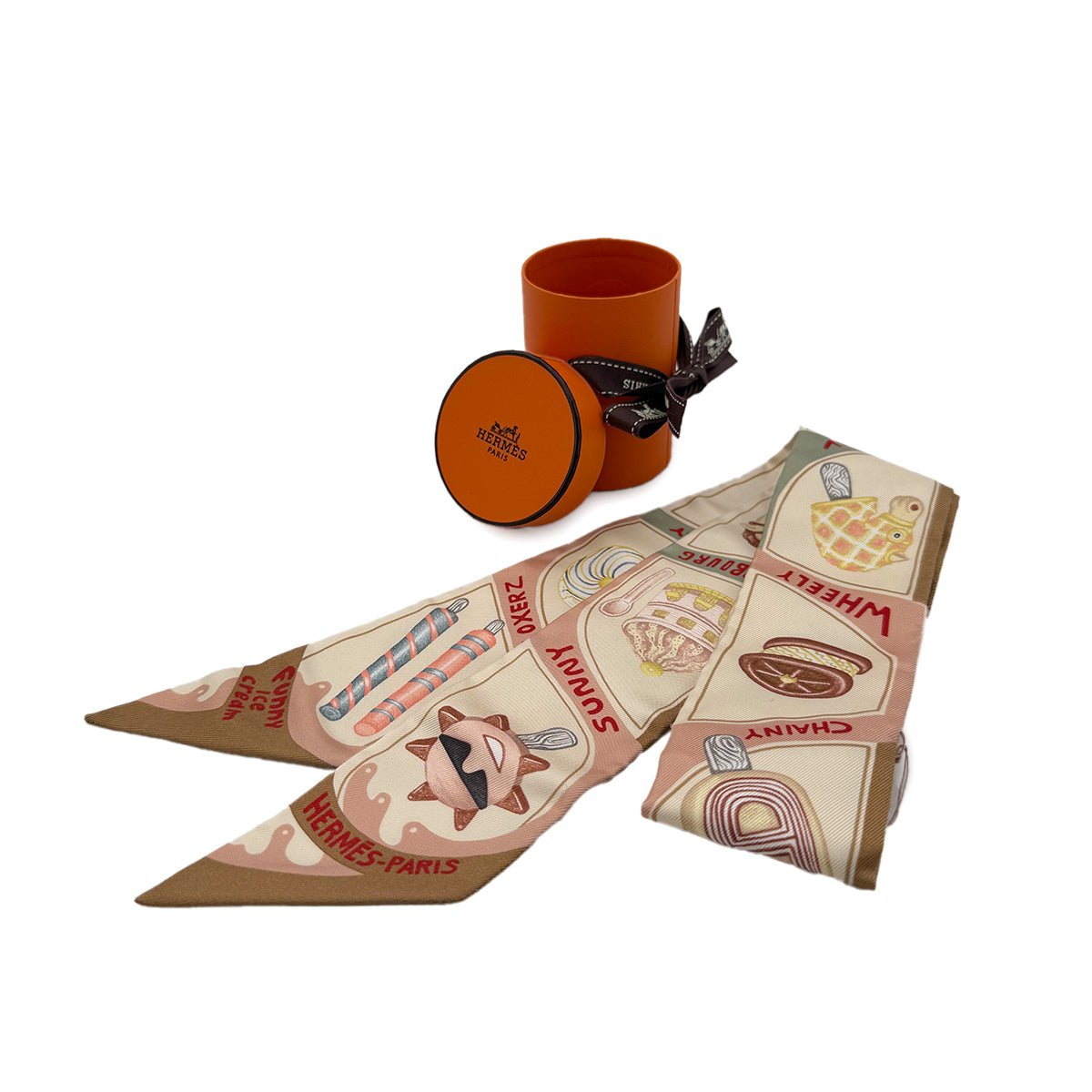 Luxury Promise Japan HERMES TWILLY FUNNY ICE CREAM SCARF MULTICOLOR SILK 90295841