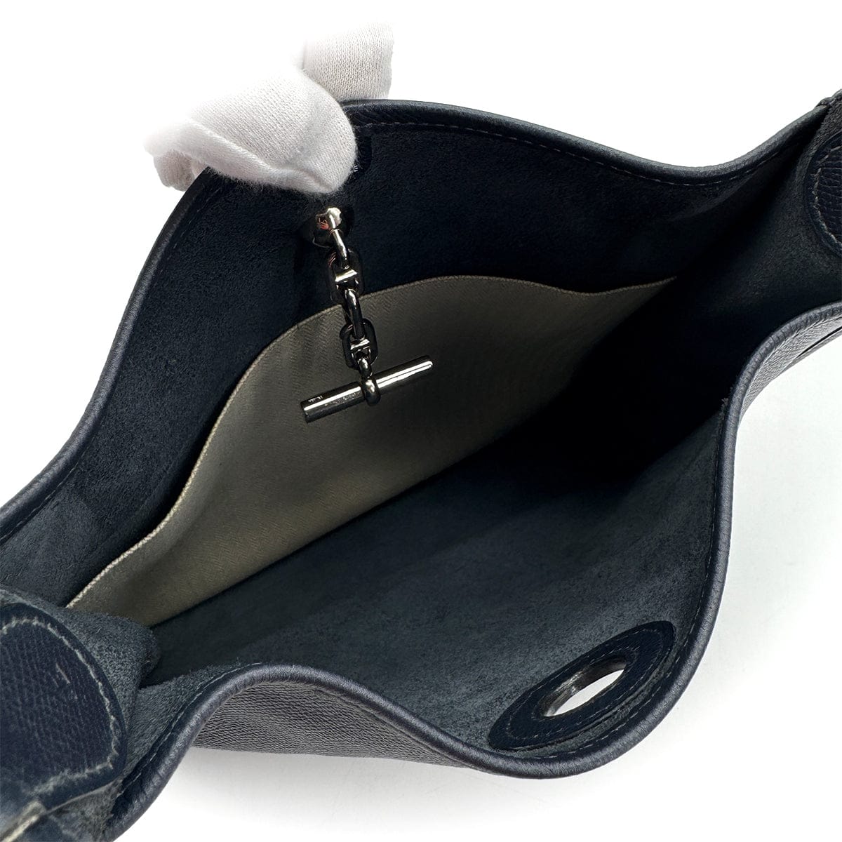Luxury Promise Japan HERMES VESPA PM BLUE INDIGO VEAU EPSOM SHOULDER BAG 2004 SQUARE H PALLADIUM HARDWARE 90310337