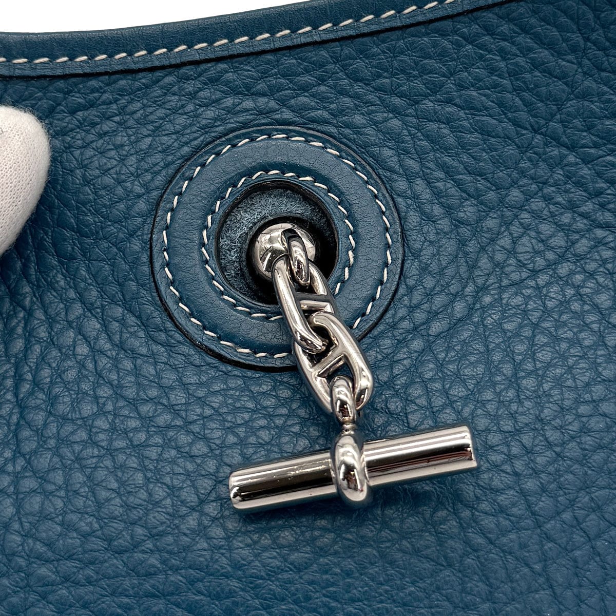 Luxury Promise Japan HERMES VESPA TPM BLUE THALASSA TAURILLON CLEMENCE SHOULDER BAG □G 90310307