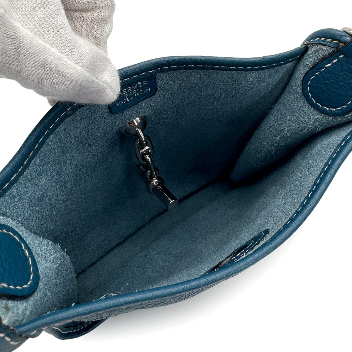 Luxury Promise Japan HERMES VESPA TPM BLUE THALASSA TAURILLON CLEMENCE SHOULDER BAG □G 90310307