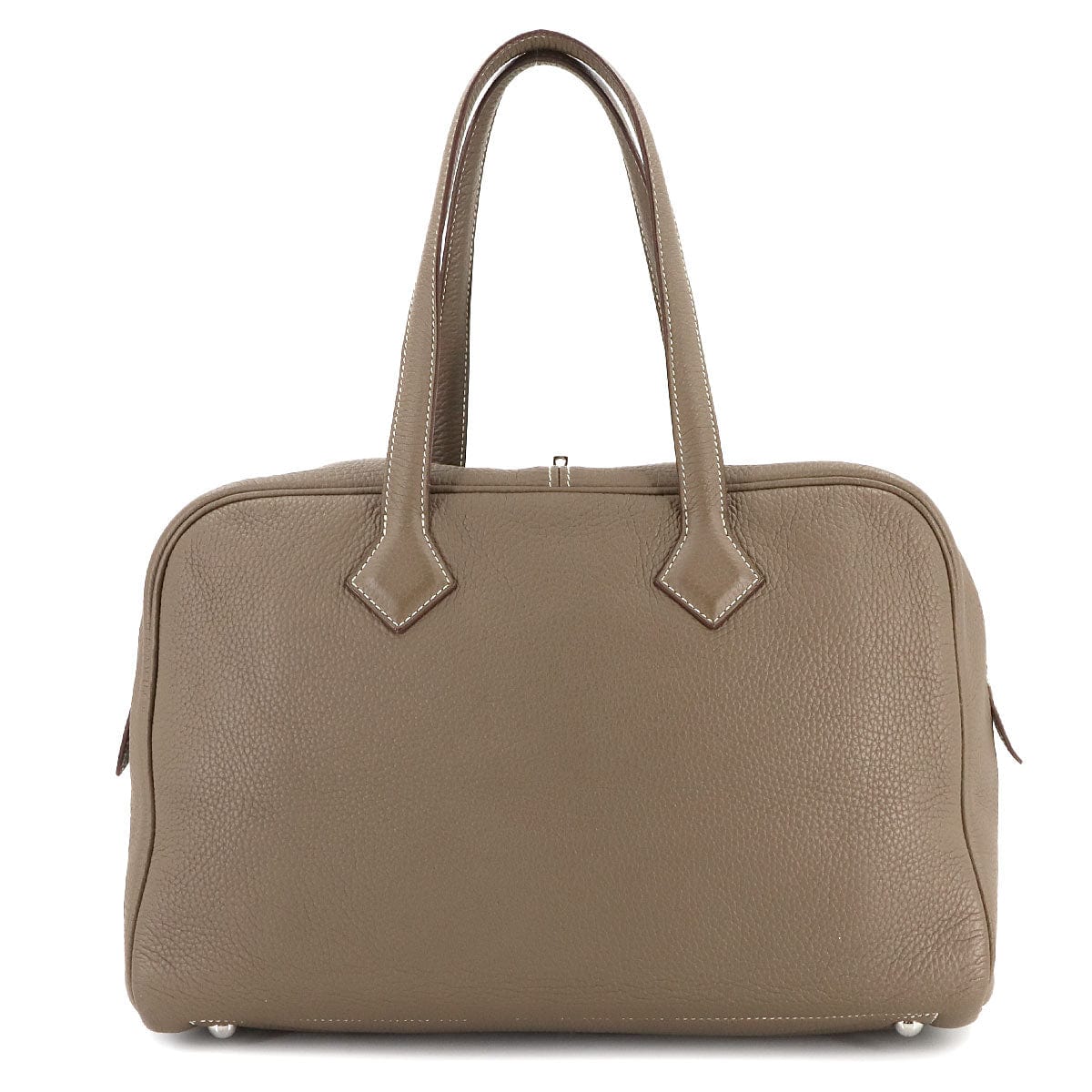 Luxury Promise Japan HERMES Victoria 2 35 Handbag Taurillon Clemence Etoupe T Stamp Silver Hardware Victoria 35 Hermes 90277047