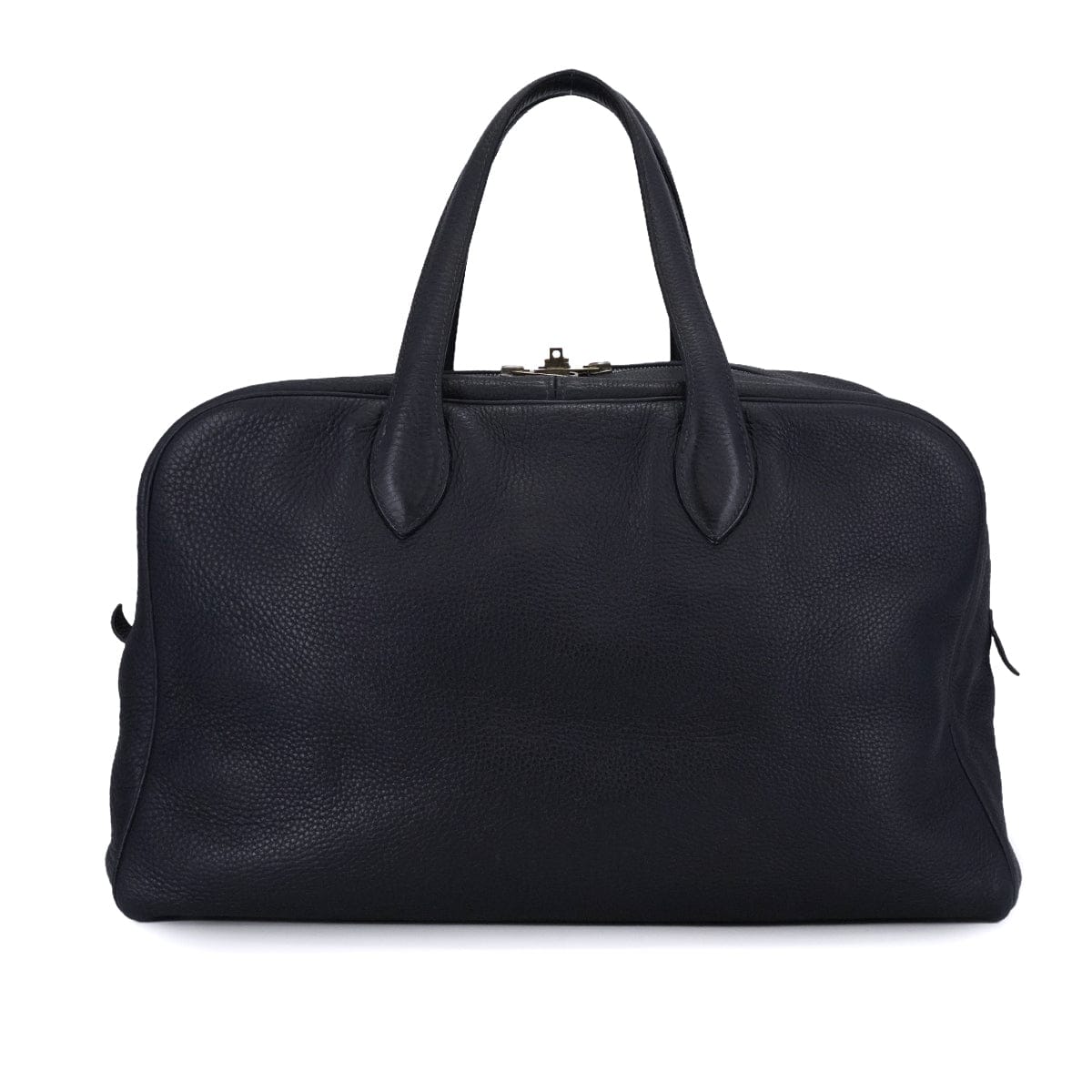 Luxury Promise Japan HERMES VICTORIA 45 BLUE INDIGO TAURILLON CLEMENCE HAND BAG 2001 SQUARE E PALLADIUM HARDWARE 90334296