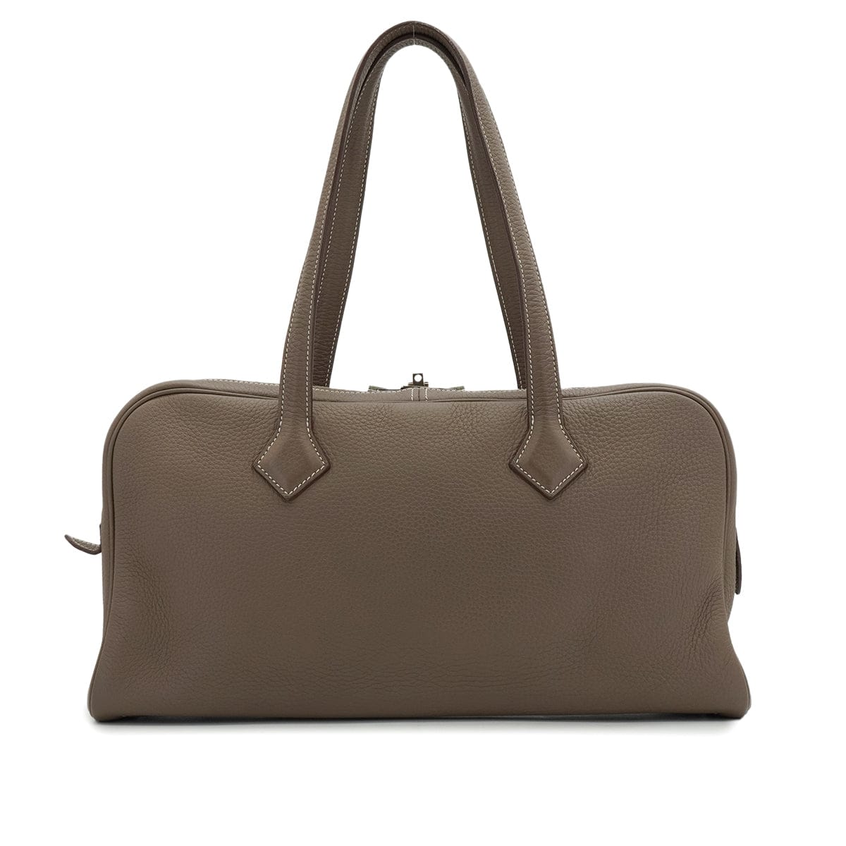 Luxury Promise Japan HERMES VICTORIA ELAN 38 ETOUPE TAURILLON CLEMENCE HAND BAG 2012 SQUARE P PALLADIUM HARDWARE 90339159