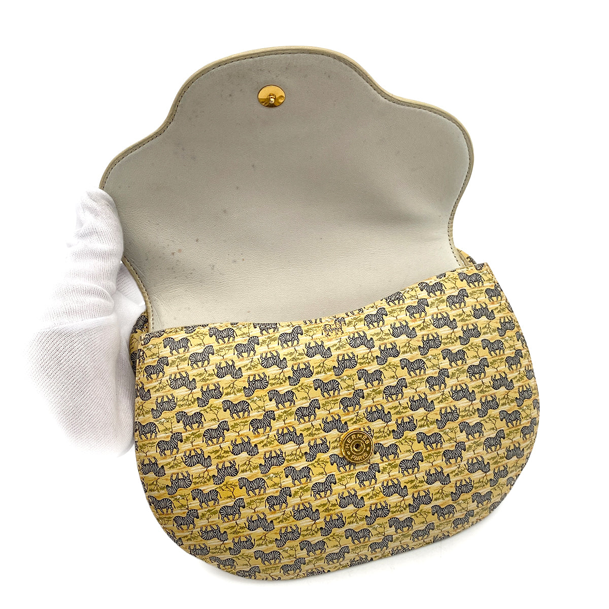 Luxury Promise Japan HERMES VINTAGE ZEBRA PATTERN SHOULDER BAG LEATHER R 90256431