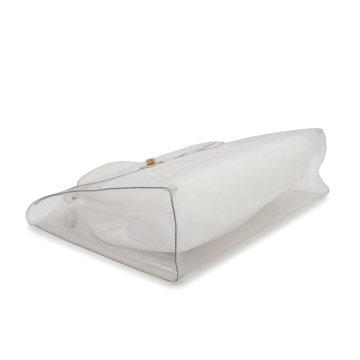 Luxury Promise Japan HERMES VINYL KELLY SOUVENIR DE L' EXPOSITION 1997 CLEAR HAND BAG GOLD HARDWARE 90326843