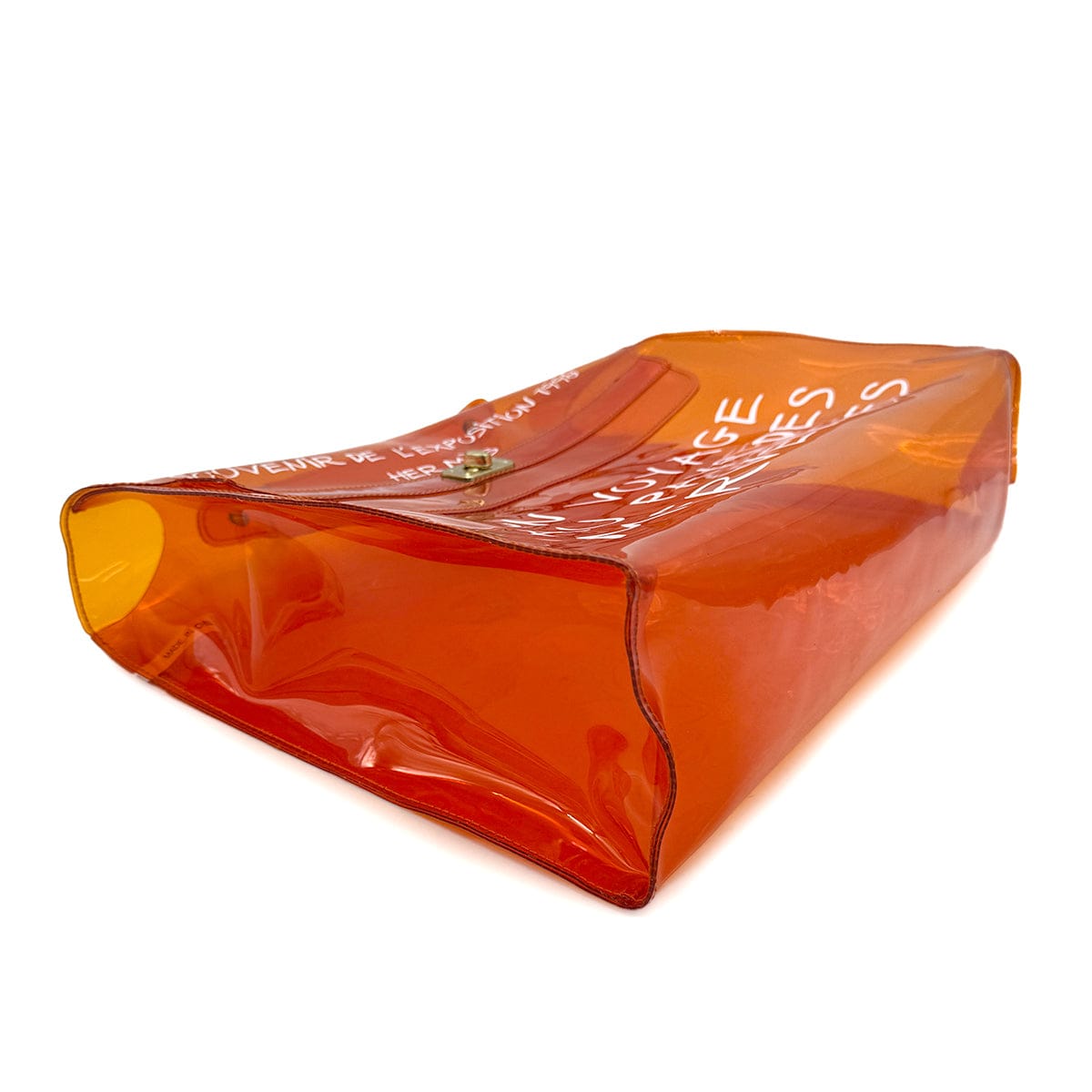 Luxury Promise Japan HERMES VINYL KELLY SOUVENIRDEL' EXPOSITION 1998 ORANGE VINYL HAND BAG 90319135
