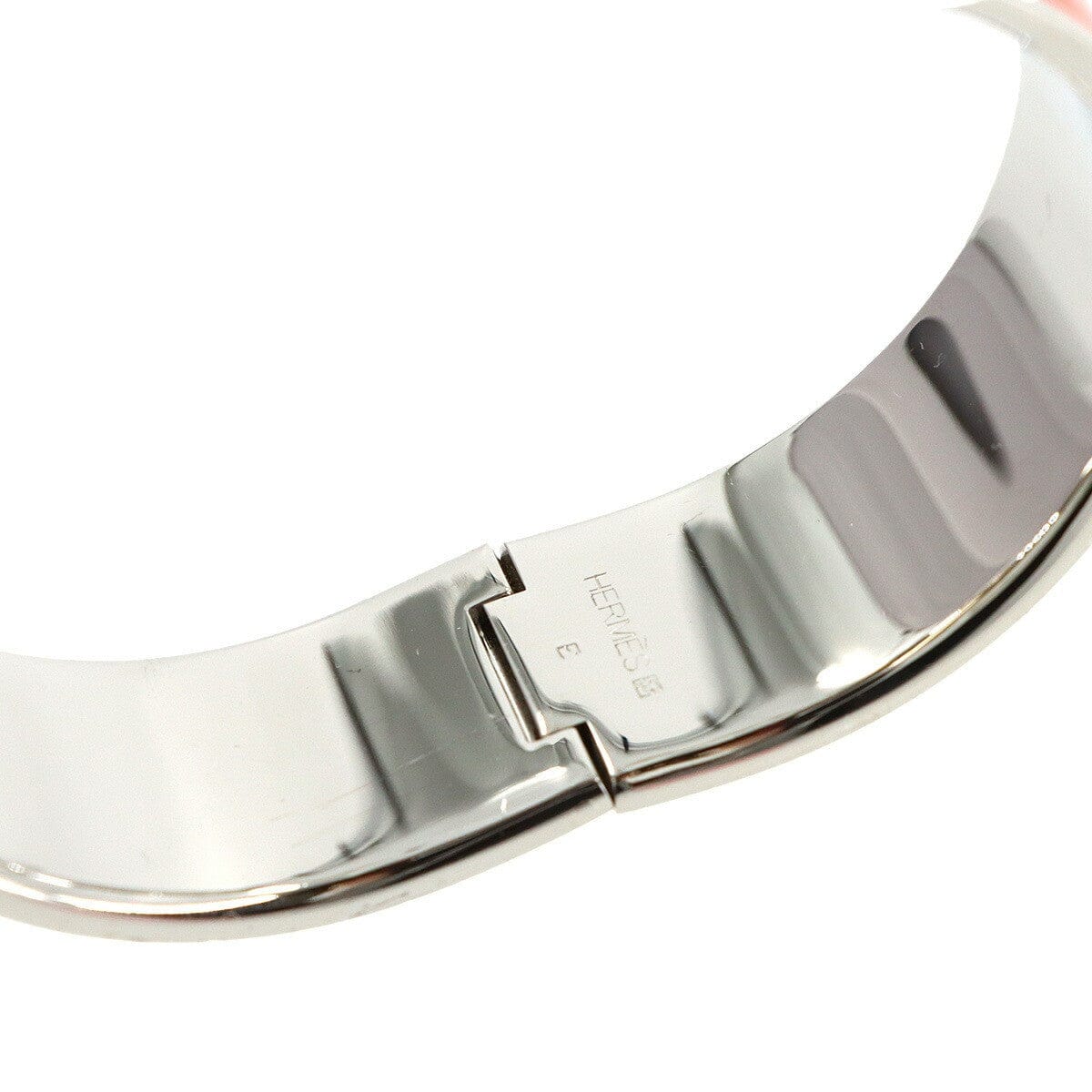Luxury Promise Japan HERMES Clic Clac H Bangle Orange Silver Accessory 90317159