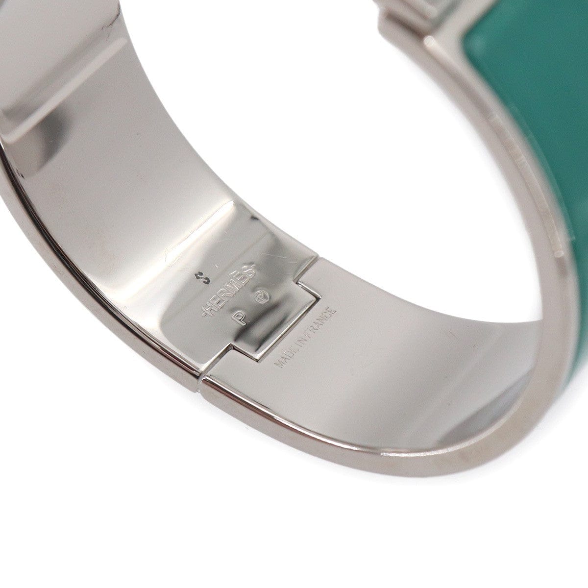 Luxury Promise Japan HERMES Clic Clac H PM Bangle Green Silver Accessory 90325474