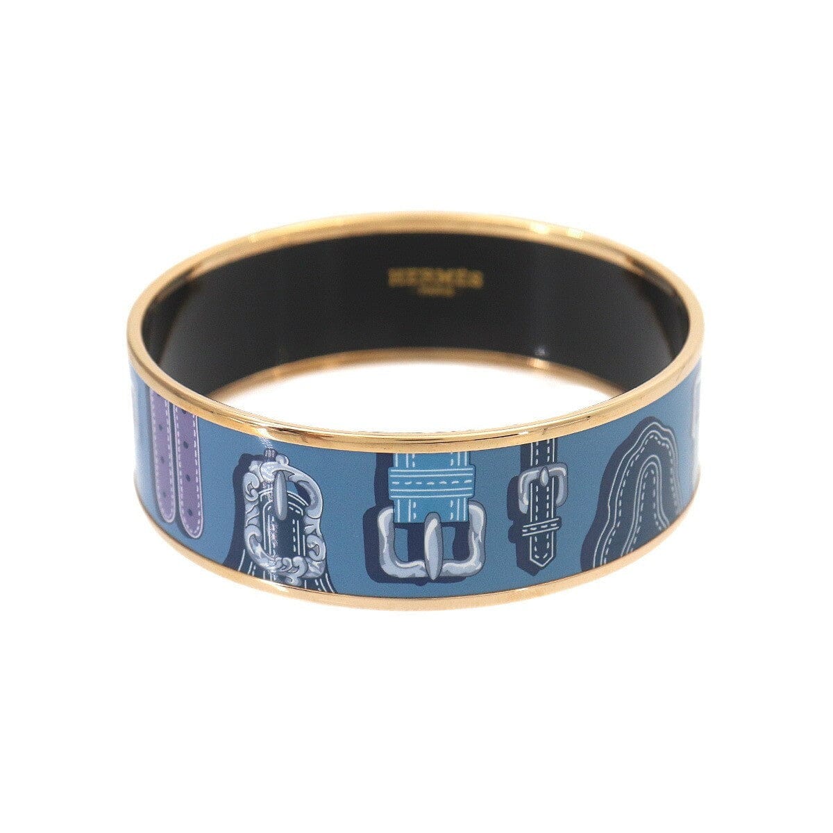 Luxury Promise Japan HERMES Email GM Bracelet Bangle Blue Multicolor Gold Accessory 90326989