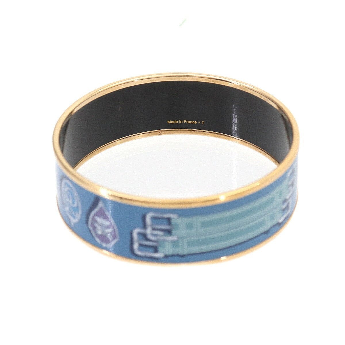 Luxury Promise Japan HERMES Email GM Bracelet Bangle Blue Multicolor Gold Accessory 90326989