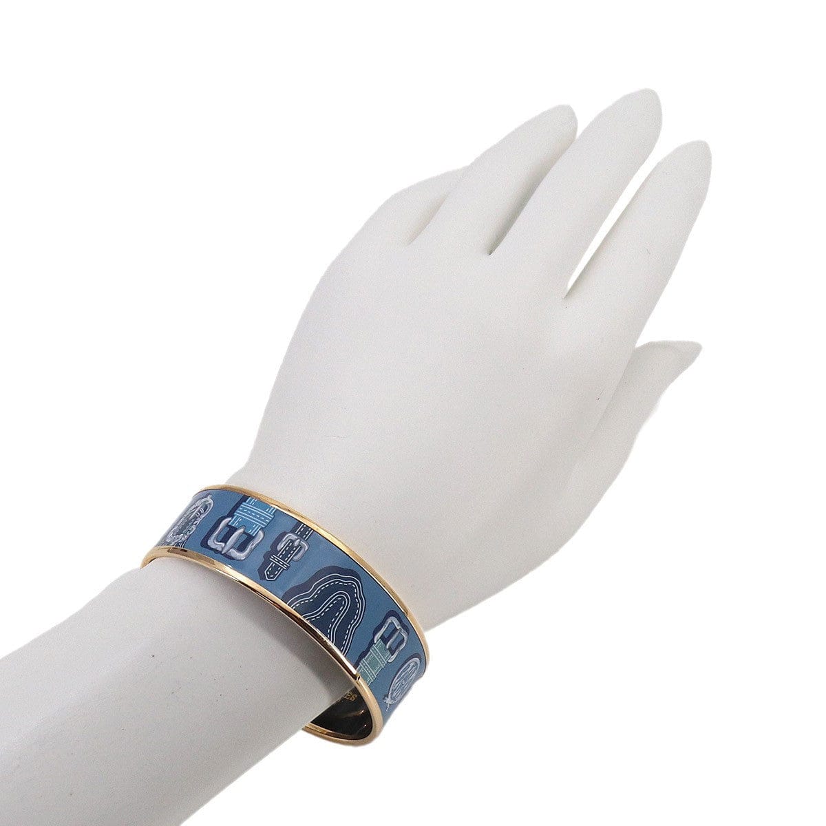 Luxury Promise Japan HERMES Email GM Bracelet Bangle Blue Multicolor Gold Accessory 90326989
