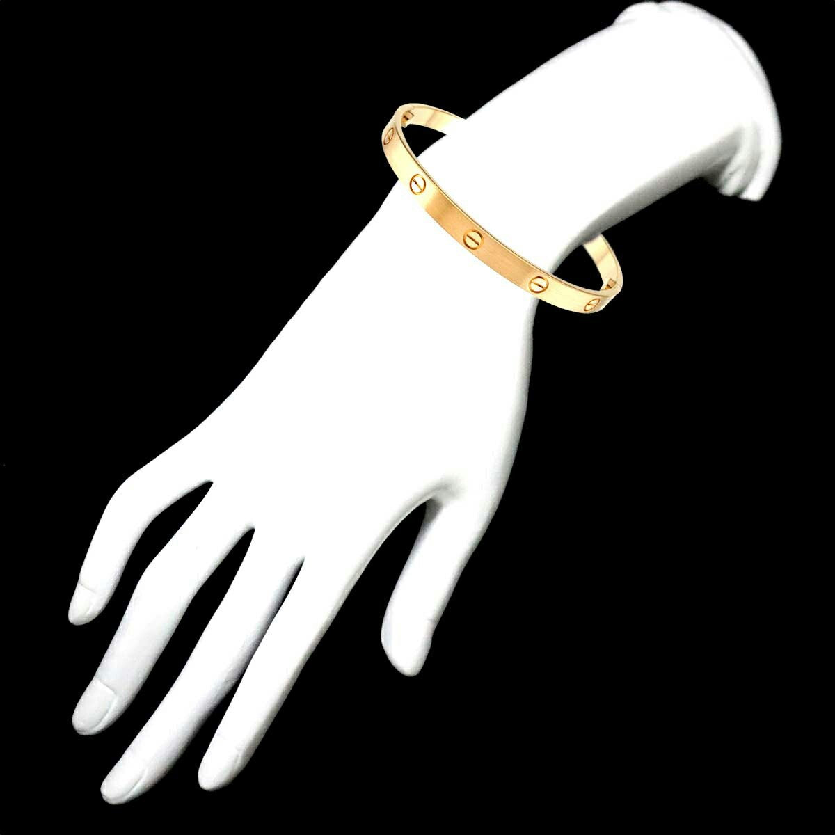 Luxury Promise Japan Cartier Love Bracelet 18K Yellow Gold 750 brushed Size17 90276170