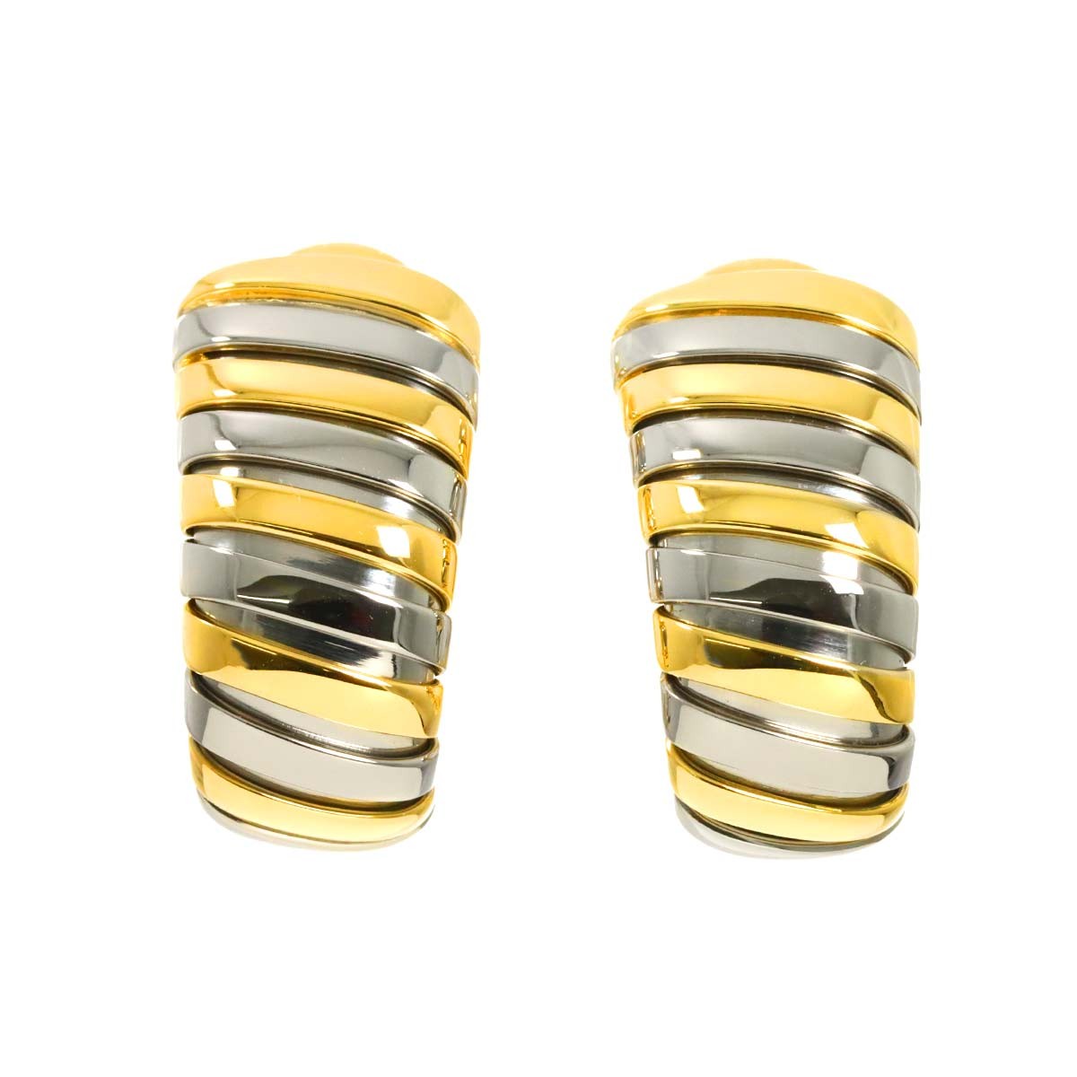 Luxury Promise Japan BVLGARI Tubogas Earring Clip-on 18K YG 750 SS 90297351