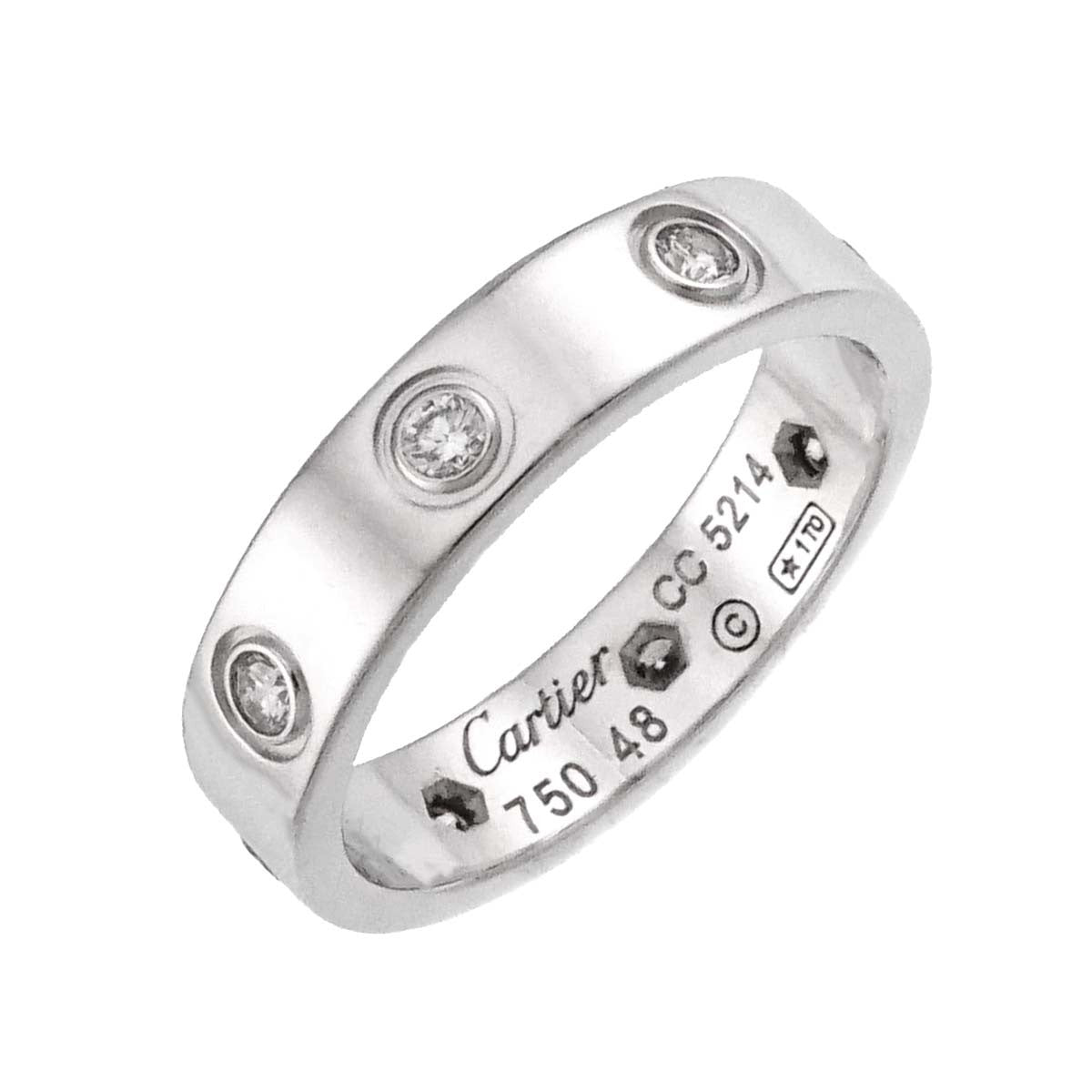 Luxury Promise Japan Cartier Mini Love Full Diamond Ring 18K White Gold 750 size48 4.5(US) 90297304
