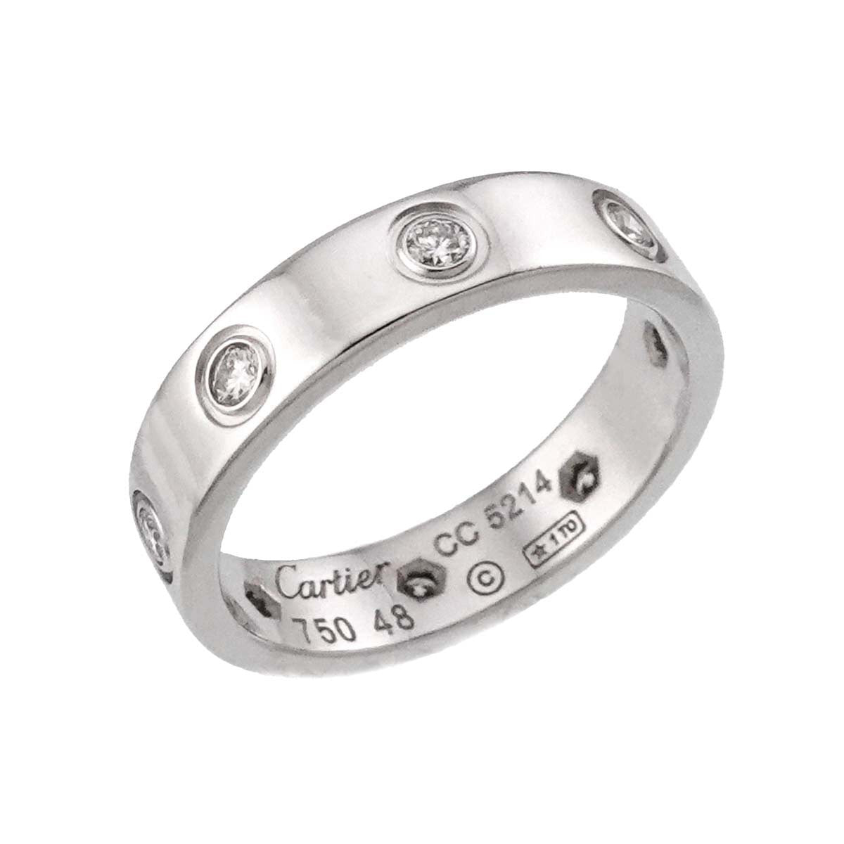 Luxury Promise Japan Cartier Mini Love Full Diamond Ring 18K White Gold 750 size48 4.5(US) 90297304