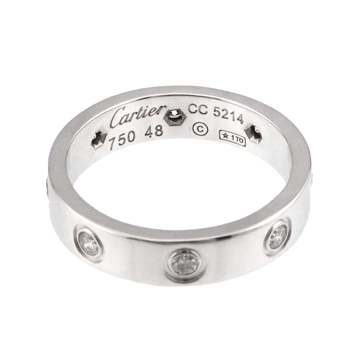 Luxury Promise Japan Cartier Mini Love Full Diamond Ring 18K White Gold 750 size48 4.5(US) 90297304
