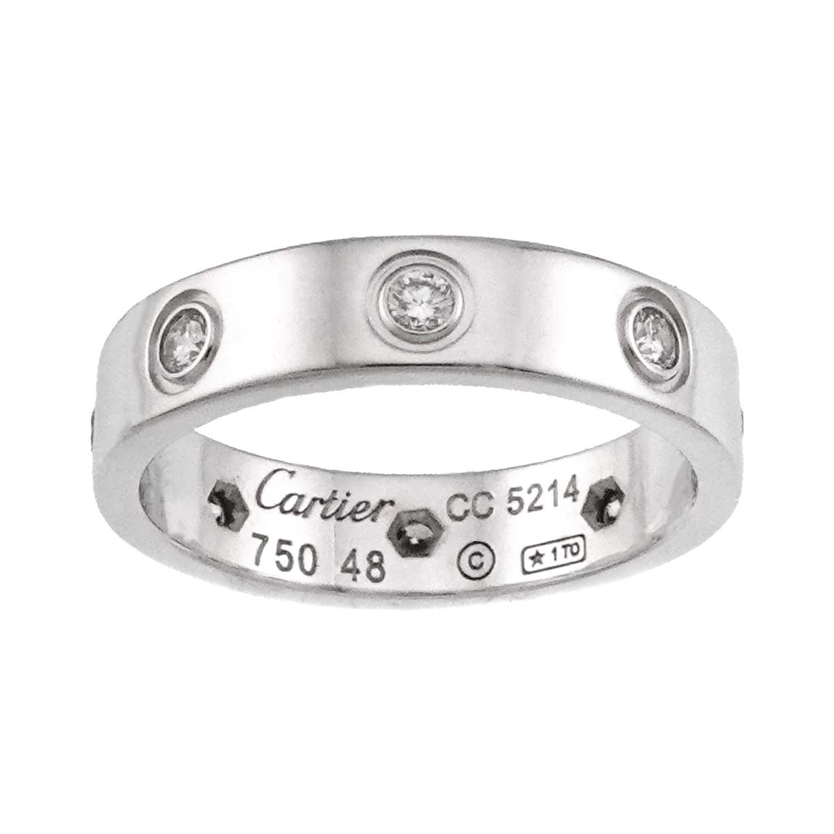 Luxury Promise Japan Cartier Mini Love Full Diamond Ring 18K White Gold 750 size48 4.5(US) 90297304