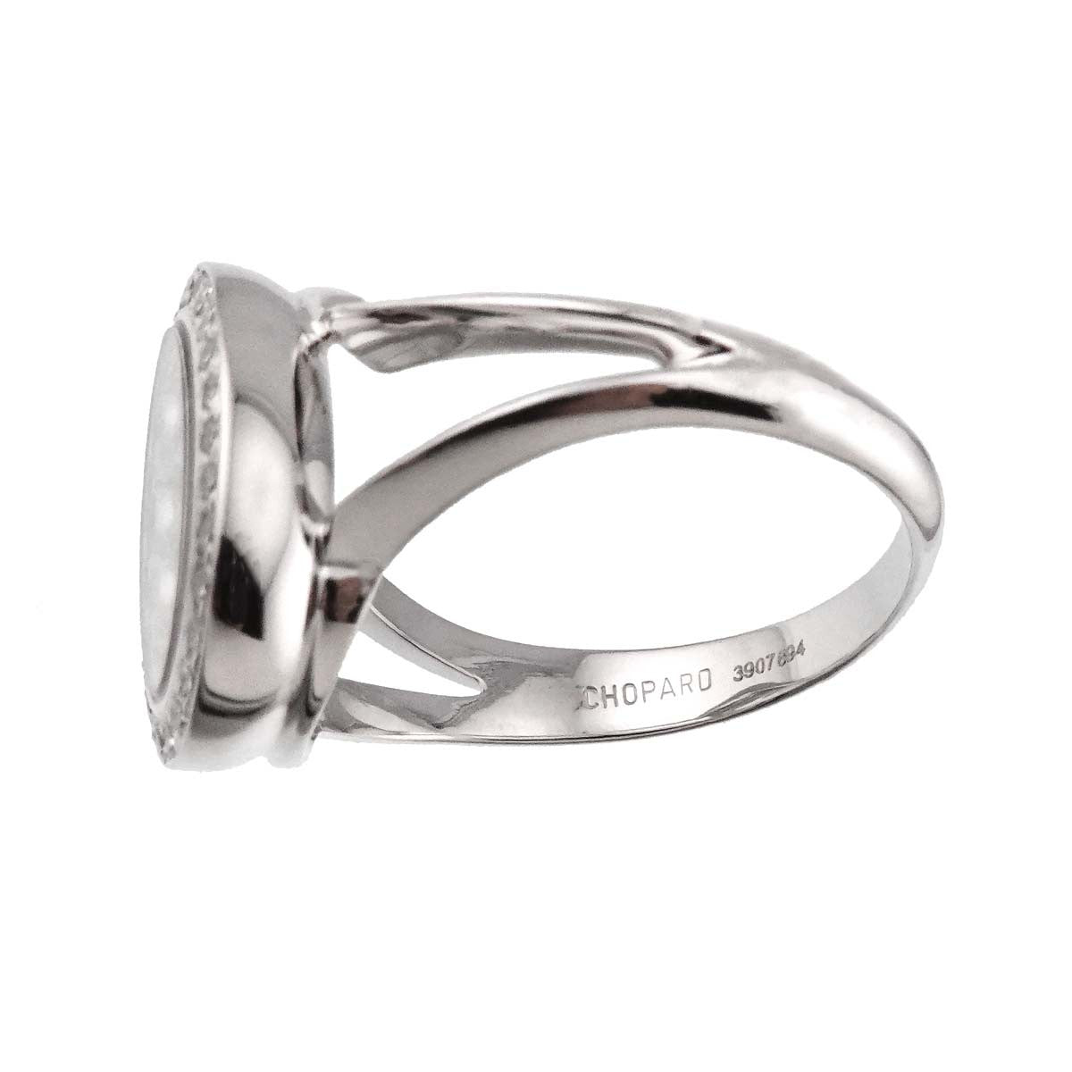Luxury Promise Japan Chopard Happy Diamond Ring 18K White Gold 750 Size6.25-6.5(US) 90292466