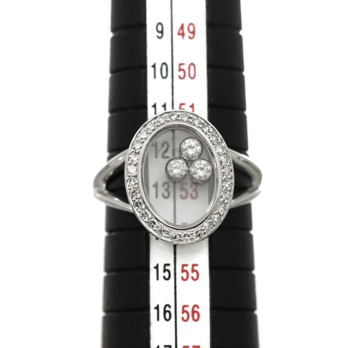 Luxury Promise Japan Chopard Happy Diamond Ring 18K White Gold 750 Size6.25-6.5(US) 90292466