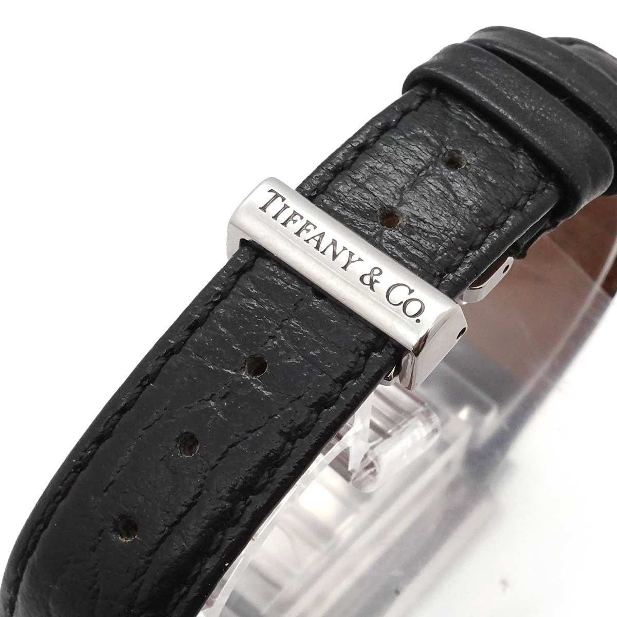 Luxury Promise Japan Tiffany&Co. Atlas Square 13579989 Quartz Black Dial Vintage Ladies 90333402