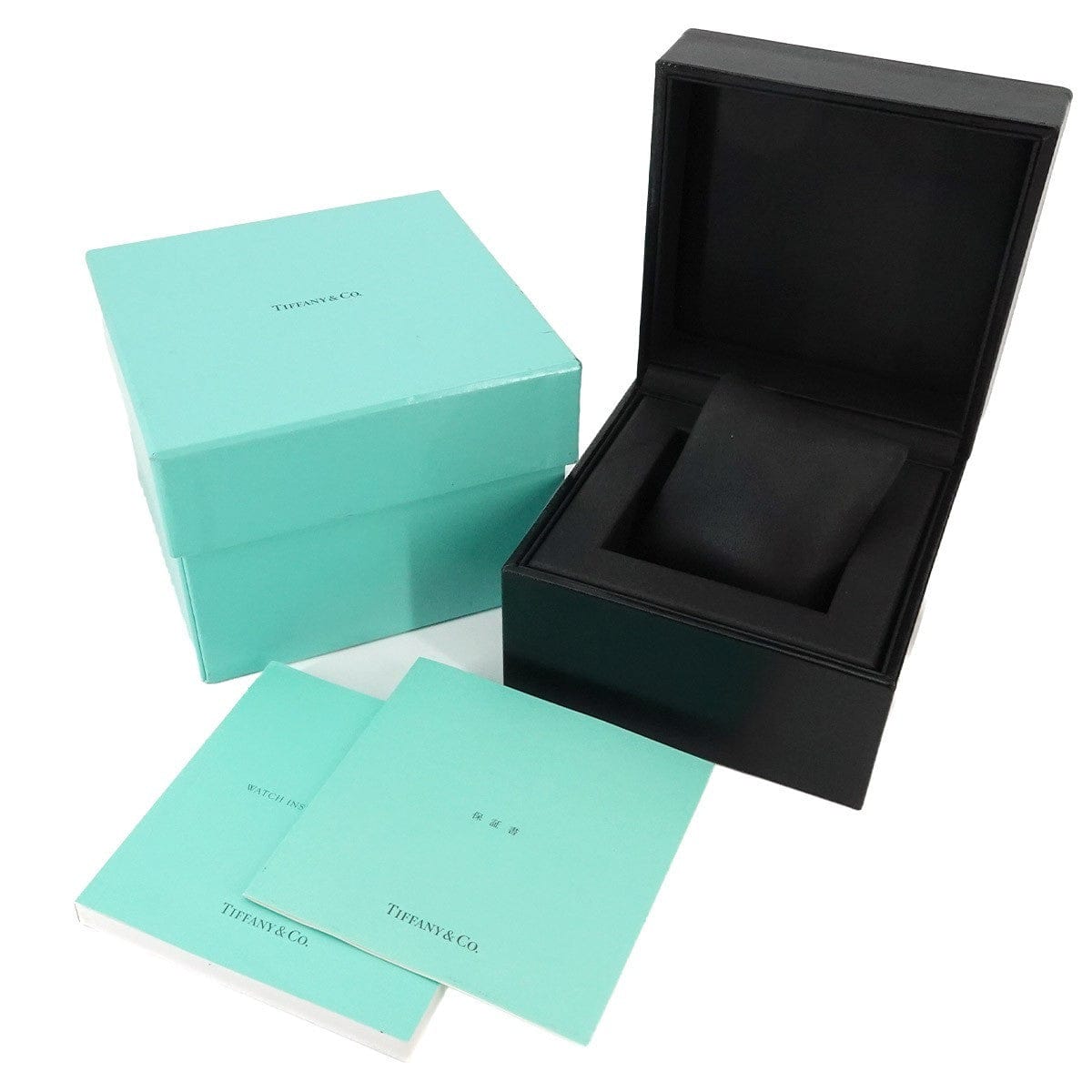 Luxury Promise Japan Tiffany&Co. Atlas Square 13579989 Quartz Black Dial Vintage Ladies 90333402