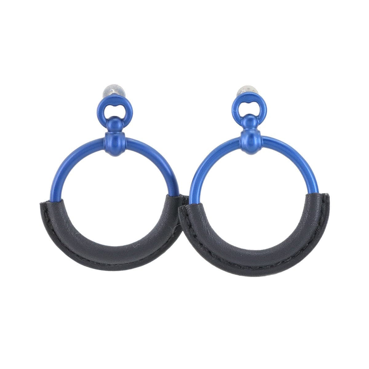 Luxury Promise Japan HERMES Loop PM Earrings Veau Swift Blue Indigo Accessory 90306439