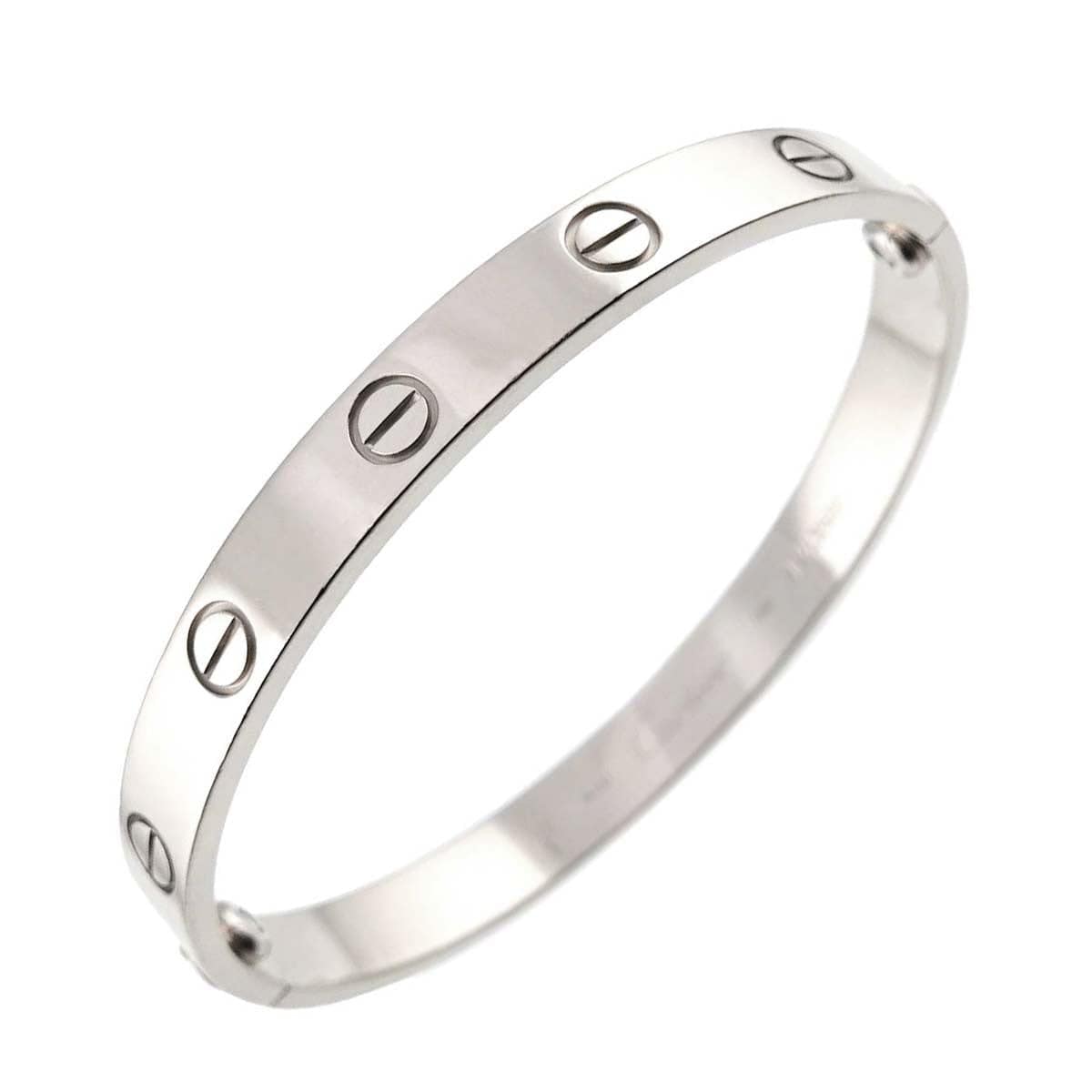 Luxury Promise Japan Cartier Love Bracelet Bangle 18K WG 750 Size17 90278679