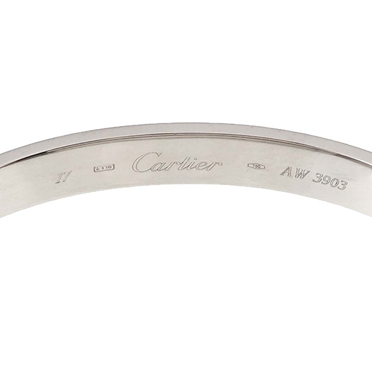 Luxury Promise Japan Cartier Love Bracelet Bangle 18K WG 750 Size17 90278679