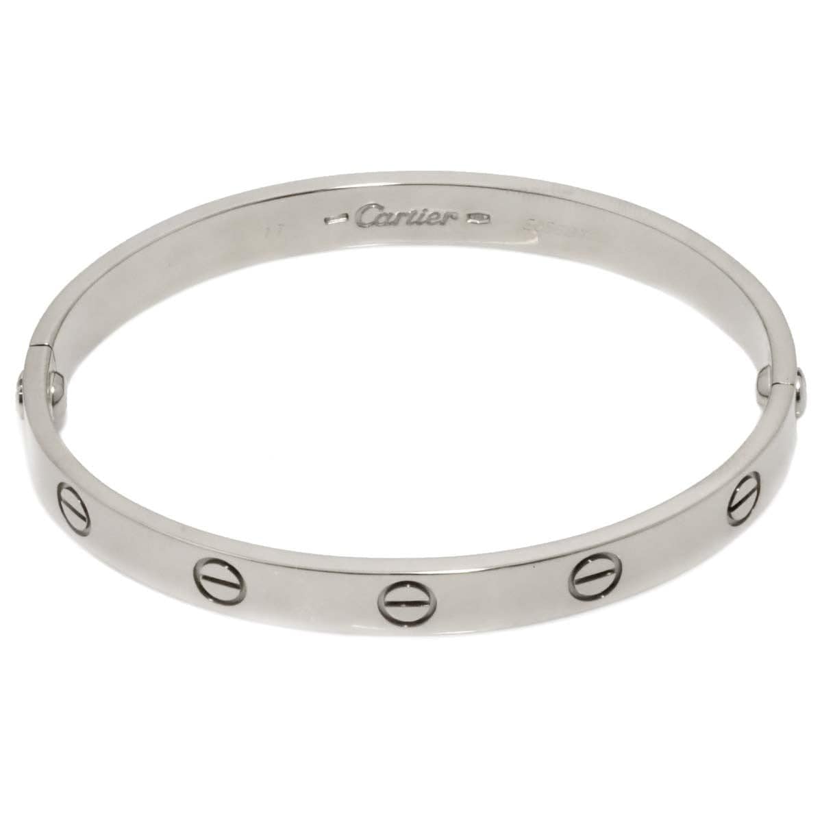 Luxury Promise Japan Cartier Love Bracelet Bangle 18K WG 750 Size17 90282393