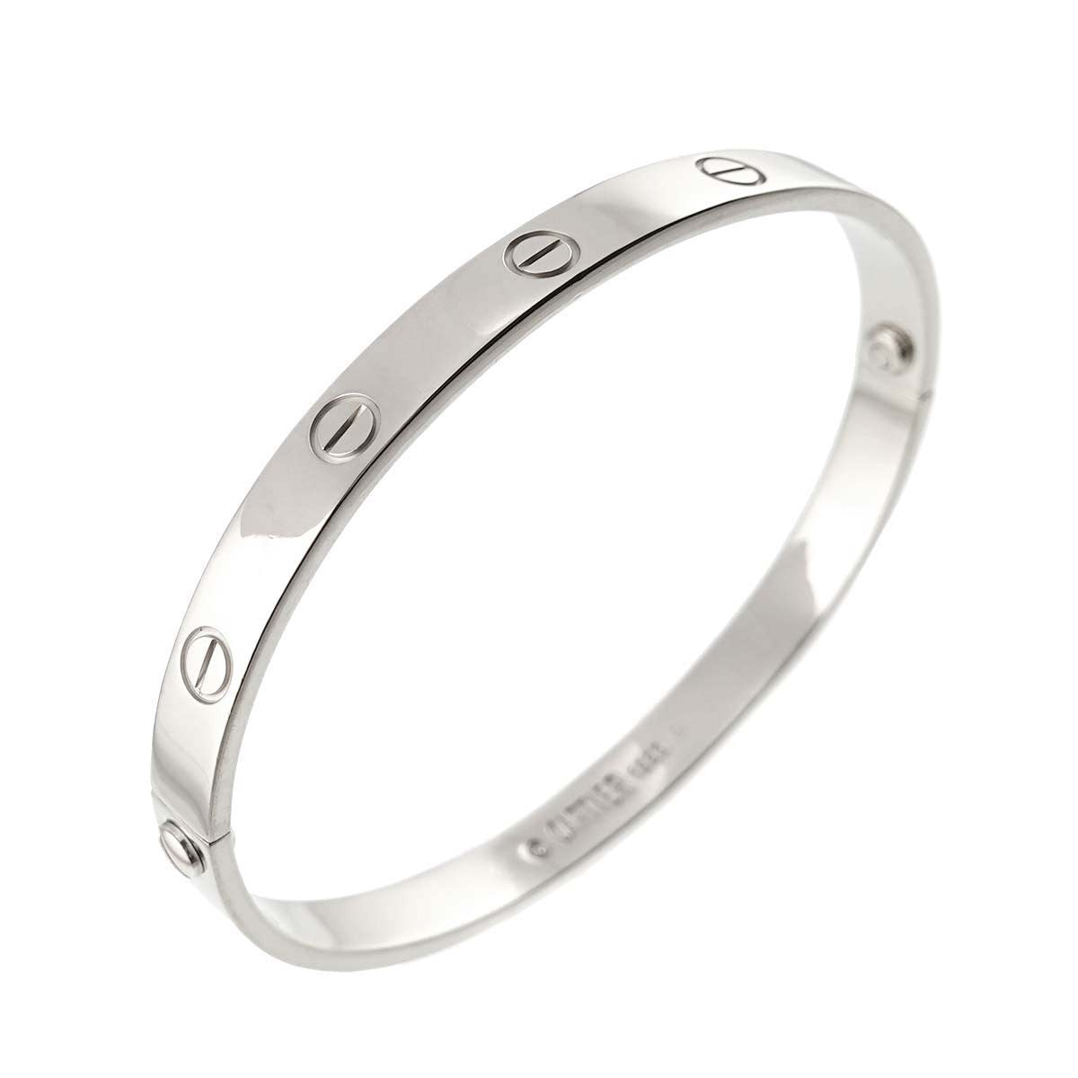 Luxury Promise Japan Cartier Love Bracelet Bangle 18K WG 750 Size17 90282393