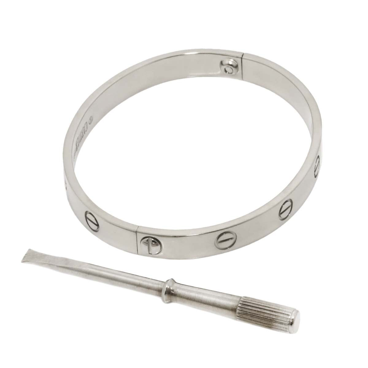 Luxury Promise Japan Cartier Love Bracelet Bangle 18K WG 750 Size17 90282393