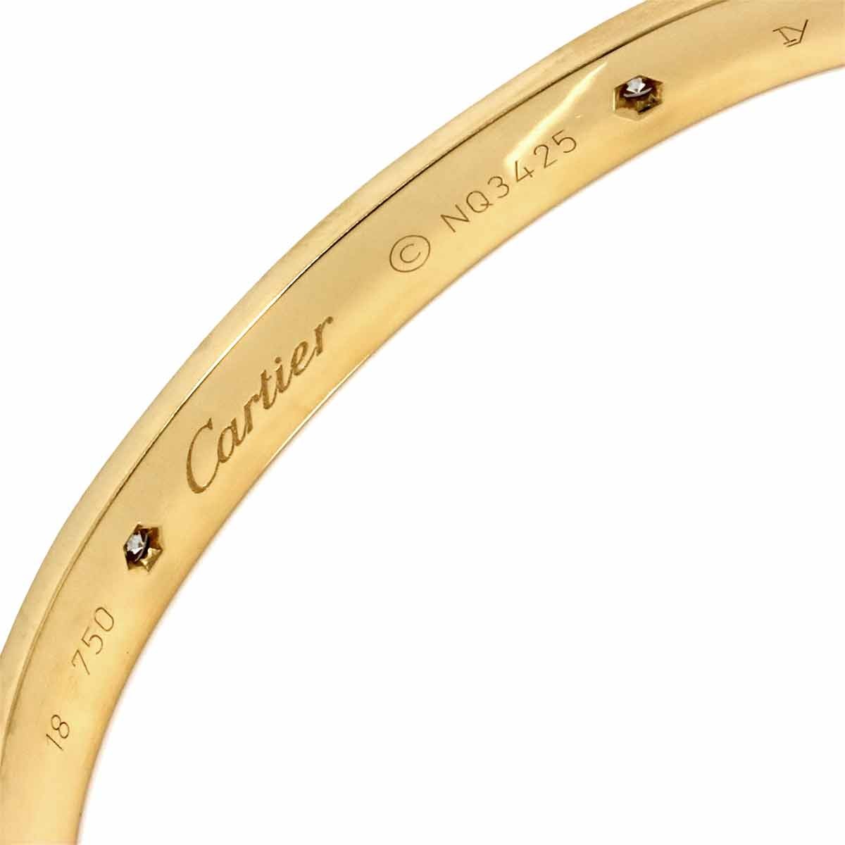 Luxury Promise Japan Cartier Love Bracelet Diamond 4P Bangle 18K YG 750 Size18 90297213