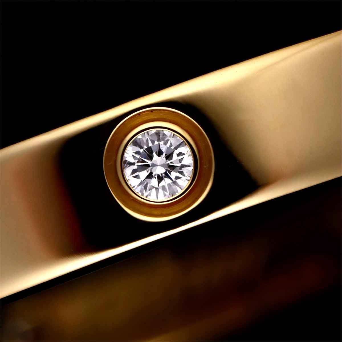 Luxury Promise Japan Cartier Love Bracelet Diamond 4P Bangle 18K YG 750 Size18 90297213