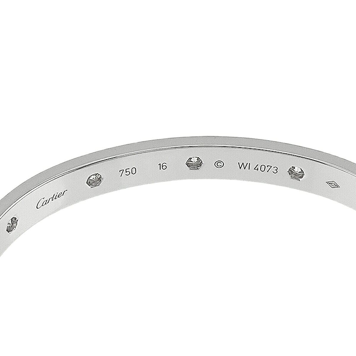 Luxury Promise Japan Cartier Love Bracelet Full Diamond Bangle 18K WG 750 Size16 90252210