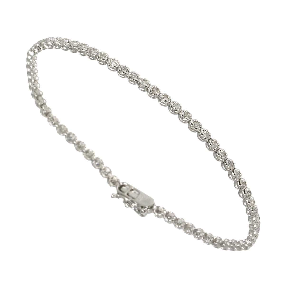 Luxury Promise Japan Diamond 1.00ct Bracelet 18K K18 WG White Gold 750 90311938