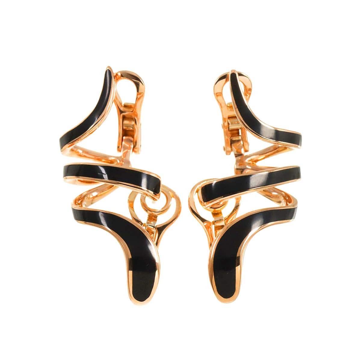 Luxury Promise Japan DAMIANI Eden Ceramic Diamond Earrings Pierced 18K K18 PG 750 90287048